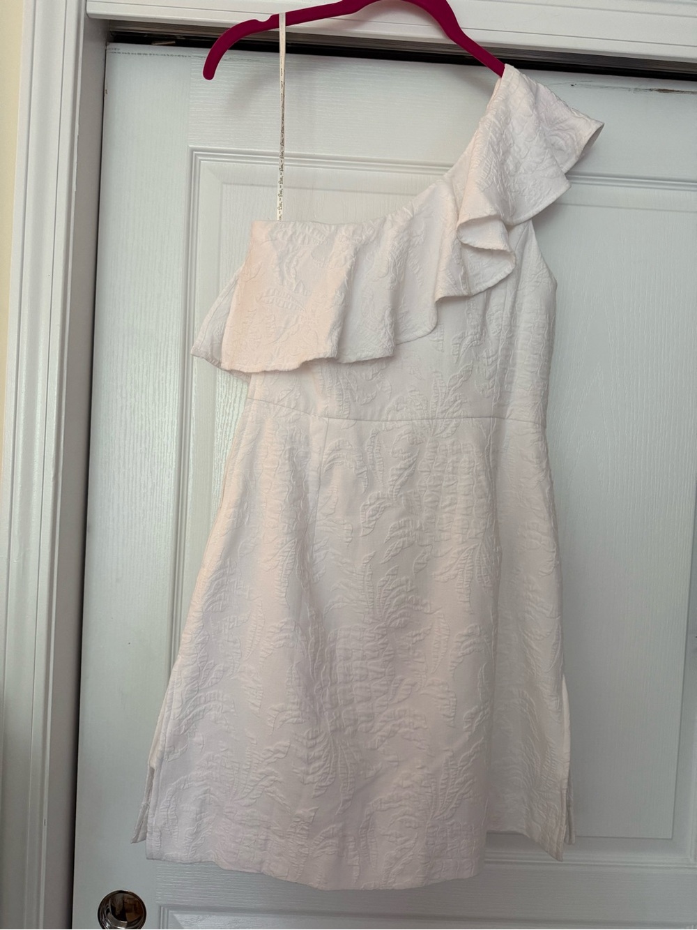 Never Worn Lilly Pulitzer One-Shoulder White Textured Ruffle Skort